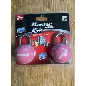 2 Pink Master Locks One Combination Locks‎ Minis Ball Metal Combo NEW